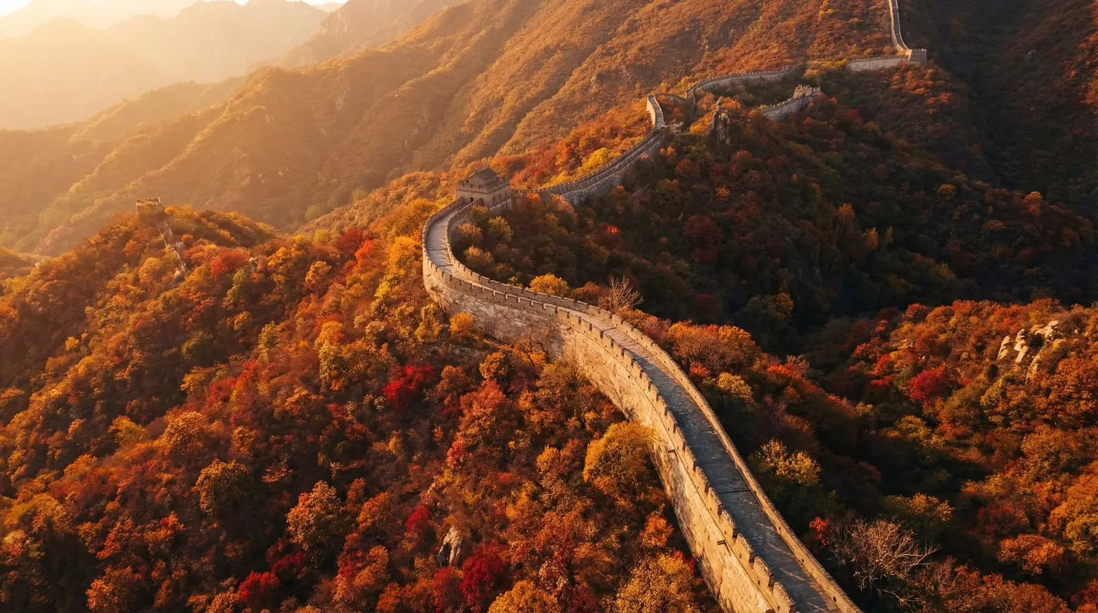 舔狗视频 秋日长城航拍全景